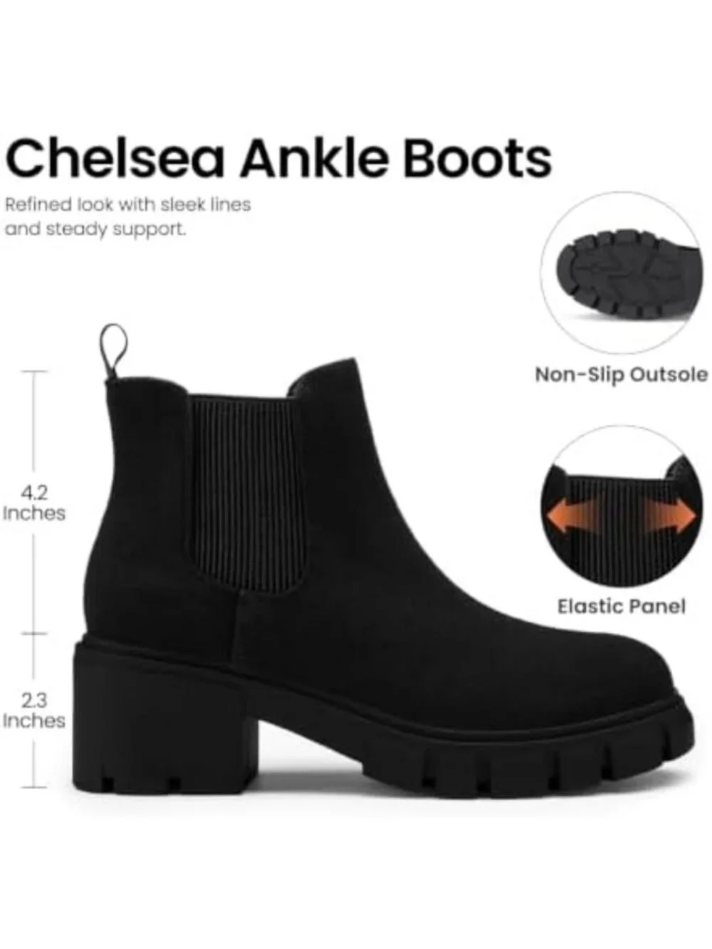 Chic Women's Slip-On Chelsea Ankle Boots | Stylish & Comfortable Footwear